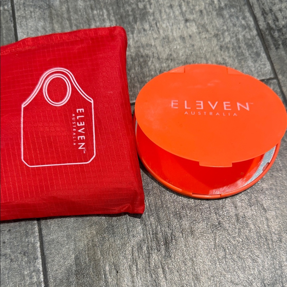Eleven Australia Red reusable tote  and Orange Compact mirror